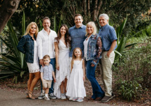 Extended family group portrait with grandparents, parents, and children